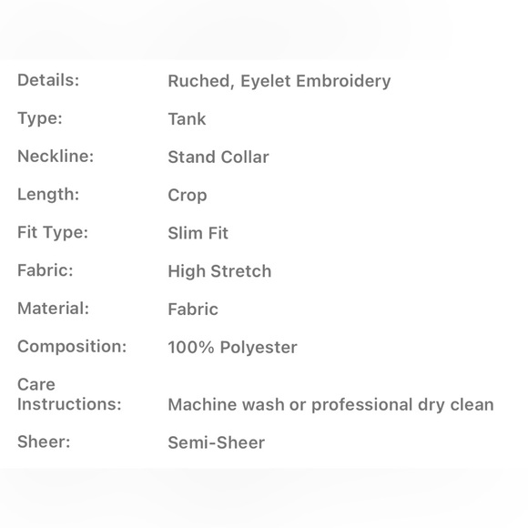 Plus Size Eyelet Embroidery Ruched Crop Tank Top Blouse Shirt - Picture 6 of 6